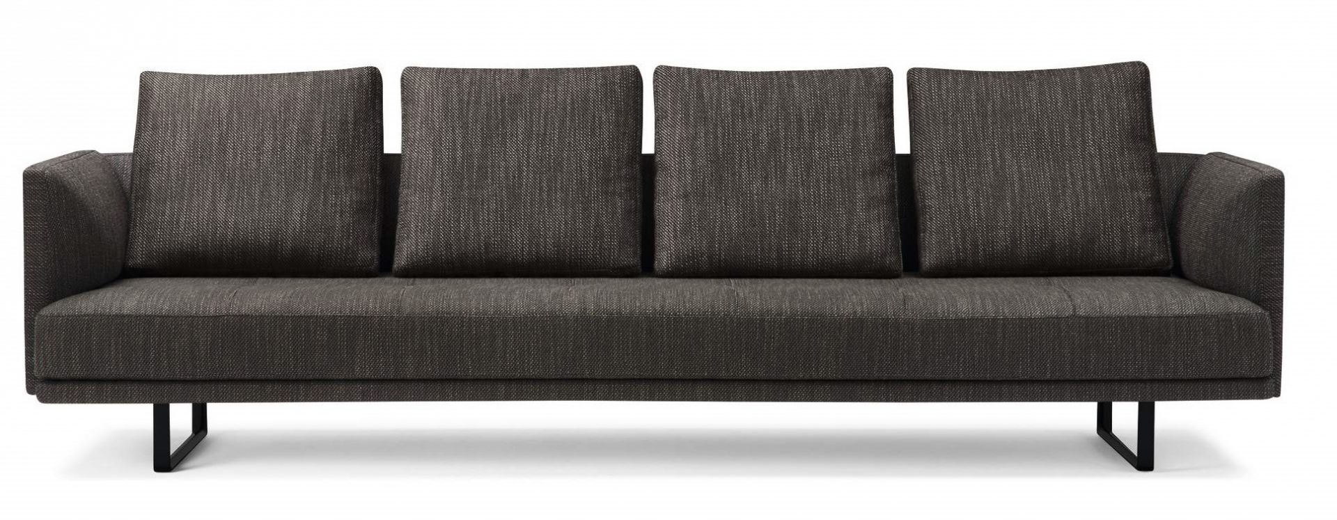 Prime Time Sofa von Walter Knoll, modernes Design Sofa in Grau mit Kissen.